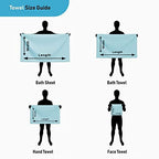 100% Cotton Ultra Soft & Super Absorbent, Antibacterial Hand Towel 500 GSM 40x60 cm. (Grey & Teal)