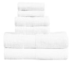 Micro Twist Towel 600 GSM 6 Pcs Towel Set 2 Bath +2 Hand+2 Face-Snow White