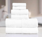 Micro Twist Towel 600 GSM 6 Pcs Towel Set 2 Bath +2 Hand+2 Face-Snow White