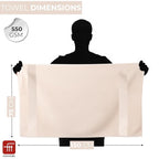 100% Natural Bamboo Towel 550 GSM 3 Pcs Towel Set (1 Bath75X150 +2 Hand 40x60) (Pearl Peach)
