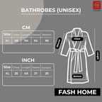Fash Home-Unisex Bathrobe-Waffle design at Top & Soft TerryTowel inside for quick absorbancy and softness -100% Soft Cotton |Full Size | Perfect for Royal Elite Class Men/Women/Couples (Natural Grey)