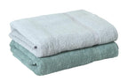 Quick Dry Star Border Bath Towel | 360 GSM Soft & Absorbent Solid Bath Towel | Lightweight & Skin-Friendly Towel for Everyday Use (2, Olive Green & Silver Grey)