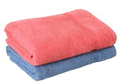Quick Dry Star Border Bath Towel | 360 GSM Soft & Absorbent Solid Bath Towel | Lightweight & Skin-Friendly Towel for Everyday Use (2, Deep Blue & Red)
