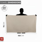 Fash Home Waffle Terry Fusion 2pc Bath Towel-75X150cm Full Large Size 100% Soft Cotton Super Luxurious | Quick Absorbent | Only for Premium Royal Elite Class Men/Women/Couples-CamelBeige+NaturalGrey