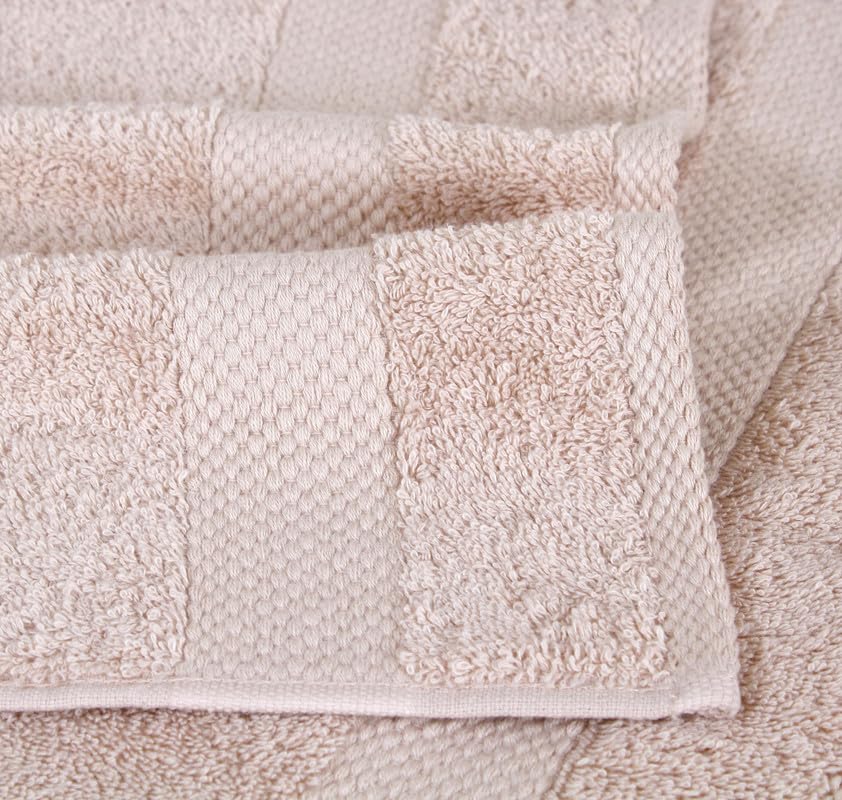 Micro Twist Towel 600 GSM 6 Pcs Towel Set 2 Bath +2 Hand+2 Face-Charcoal Grey-Cosmic Beige