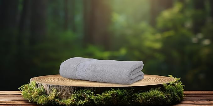 Fash Home-100% Bamboo Loops Luxury Bath Towel-550 GSM|Large Size-75X150 cm|Super Soft|Quick Absorbent|Natural antibacterial towel ideal Gift Set for new born, sensitive skin teens, Men, Women & Couples.