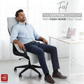 FASH Home Office Chair Towel | Luxury Car Seat Towel Cover | 100% Superfine Cotton | 550 GSM Large Size with Tie Knot | Silver White | Pack of 4