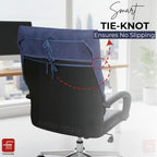 FASH Home Office Chair Towel | Luxury Car Seat Towel Cover | 100% Superfine Cotton | 550 GSM Large Size with Tie Knot | Grey | Pack of 1