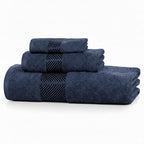 FASH HOME INTERNATIONAL 100% Cotton Super & Soft Towel Collection Set of 3 (Bath + Hand + Hand) 500 GSM Large Size (Navy Blue)