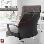 FASH Home Office Chair Towel | Luxury Car Seat Towel Cover | 100% Superfine Cotton | 550 GSM Large Size with Tie Knot | Grey | Pack of 4