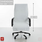 FASH Home Office Chair Towel | Luxury Car Seat Towel Cover | 100% Superfine Cotton | 550 GSM Large Size with Tie Knot | Silver White | Pack of 4