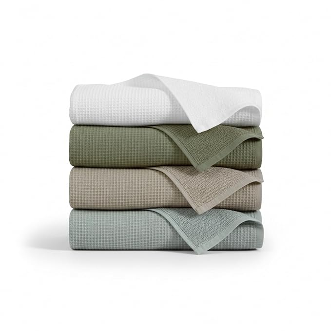 Fash Home Waffle Terry Fusion 4pc HandTowel-40X60cm Full Large Size 100% Soft Cotton Super Luxurious | Quick Absorbent | Only for Premium Royal Elite Class Men/Women/Couples- Multipack