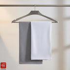 Fash Home Waffle Terry Fusion 2pc Bath Towel-75X150cm Full Large Size 100% Soft Cotton Super Luxurious | Quick Absorbent | Only for Premium Royal Elite Class Men/Women/Couples-White&Grey
