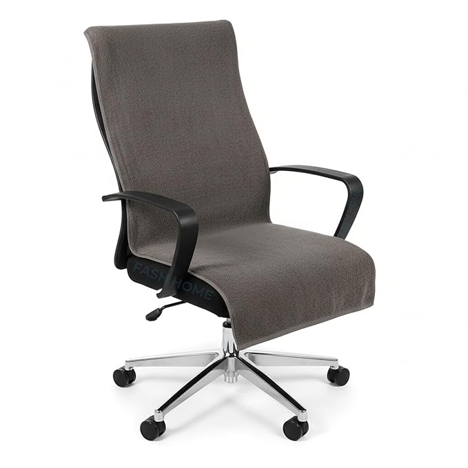 FASH Home Office Chair Towel | Luxury Car Seat Towel Cover | 100% Superfine Cotton | 550 GSM Large Size with Tie Knot | Grey | Pack of 4