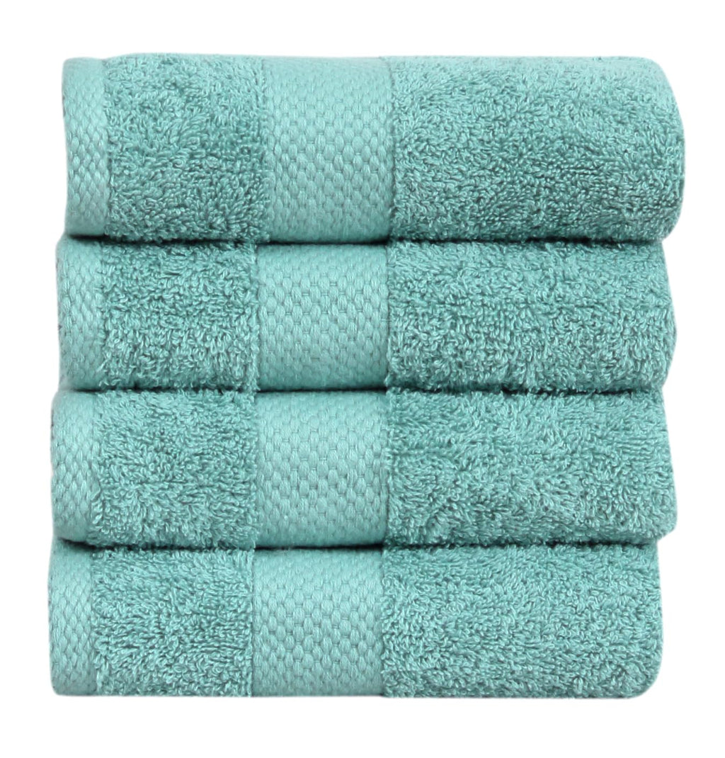 Fash Home 600 GSM Combed Cotton Hand Towel Set – 40x60 cm, Ultra Soft, Quick Dry & Highly Absorbent, 4 Pieces (Aqua Blue)