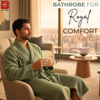 Fash Home-Unisex Bathrobe-Waffle design at Top & Soft TerryTowel inside for quick absorbancy and softness -100% Soft Cotton |Full Size | Perfect for Royal Elite Class Men/Women/Couples (Olive Green)