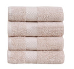 Fash Home 600 GSM Combed Cotton Hand Towel Set – 40x60 cm, Ultra Soft, Quick Dry & Highly Absorbent, 4 Pieces (Beige)