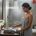 Fash Home-Unisex Bathrobe-Waffle design at Top & Soft TerryTowel inside for quick absorbancy and softness -100% Soft Cotton |Full Size | Perfect for Royal Elite Class Men/Women/Couples (Natural Grey)