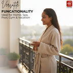 Fash Home-Unisex Bathrobe-Waffle design at Top & Soft TerryTowel inside for quick absorbancy and softness -100% Soft Cotton |Full Size | Perfect for Royal Elite Class Men/Women/Couples (Camel Beige)