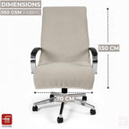 FASH Home Office Chair Towel | Luxury Car Seat Towel Cover | 100% Superfine Cotton | 550 GSM Large Size with Tie Knot | Beige | Pack of 1