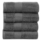 Fash Home 600 GSM Combed Cotton Hand Towel Set – 40x60 cm, Ultra Soft, Quick Dry & Highly Absorbent, 4 Pieces (Grey)