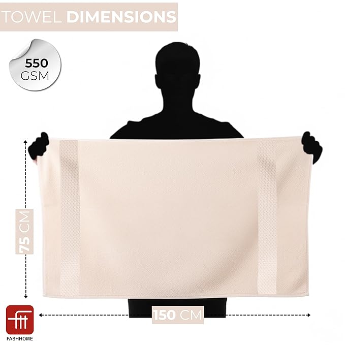100% Natural Bamboo Towel 500 GSM Solid Hand Towel Pack of 4(40x60) (Pearl Peach)