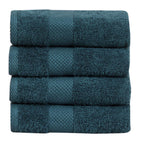 Fash Home 600 GSM Combed Cotton Hand Towel Set – 40x60 cm, Ultra Soft, Quick Dry & Highly Absorbent, 4 Pieces (Dark Teal)