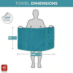 380 GSM 100% Cotton Highly Absorbent Light Weight Quick Dry Large Couple Bath Towel Set of 2 ( Grey&Teal)