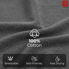 100% Cotton Super & Soft Towel Collection Set of 3 (Bath + Hand + Hand) 500 GSM Large Size (Grey)