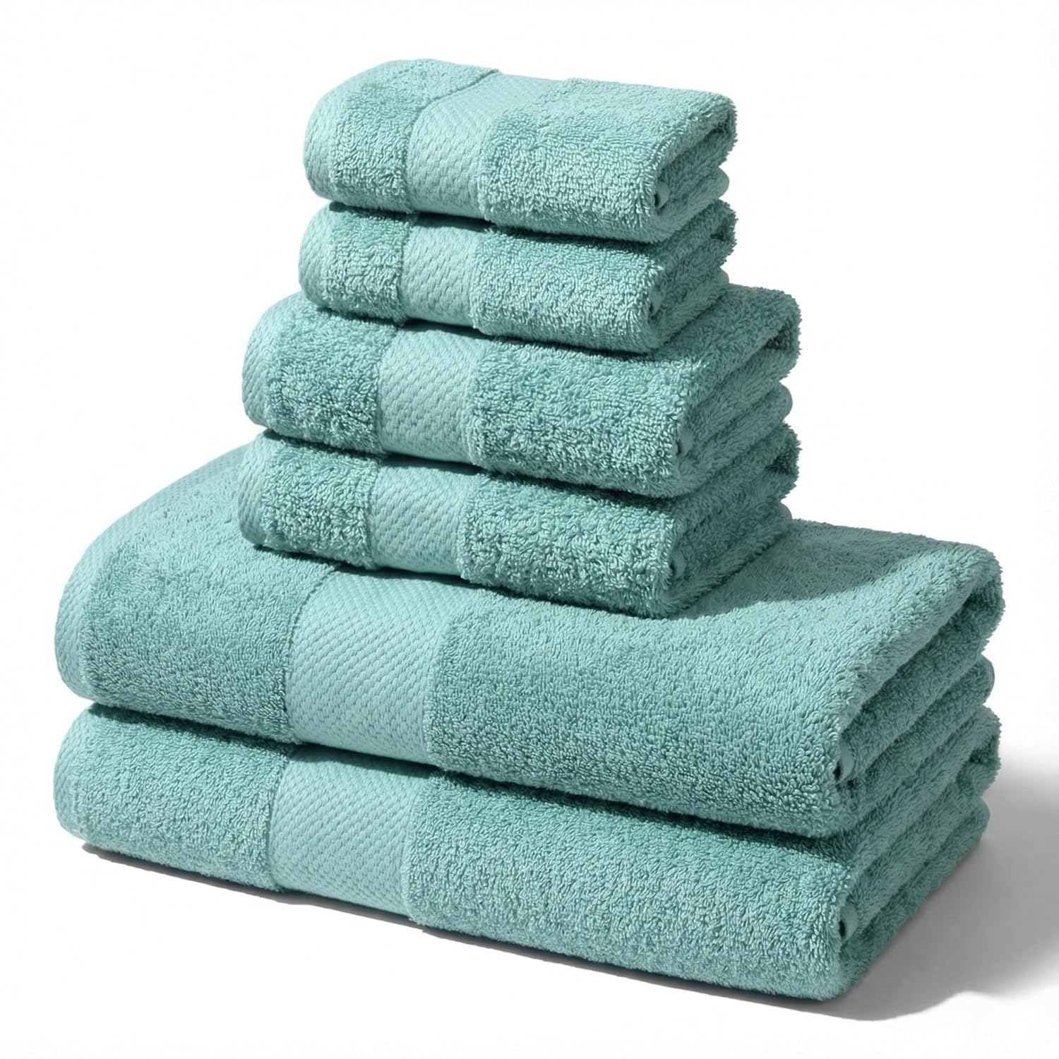 Micro Twist Towel 600 GSM 6 Pcs Towel Set 2 Bath +2 Hand+2 Face-Denim Blue