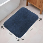 Fash Home Luxury 2000 GSM Microfiber Bathmat 40x60 cm, Ultra Soft, Highly Absorbent, Quick Drying, Non-Slip, Machine Washable, Durable for Bathrooms & Kitchens (Navy Blue)