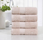Fash Home 600 GSM Combed Cotton Hand Towel Set – 40x60 cm, Ultra Soft, Quick Dry & Highly Absorbent, 4 Pieces (Beige)