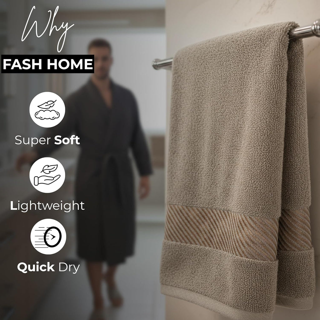 100% Cotton Ultra Soft & Super Absorbent, Antibacterial Hand Towel 500 GSM 40x60 cm. (Chrismas Red & Golden Beige)
