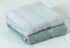 Quick Dry Star Border Bath Towel | 360 GSM Soft & Absorbent Solid Bath Towel | Lightweight & Skin-Friendly Towel for Everyday Use (2, Olive Green & Silver Grey)