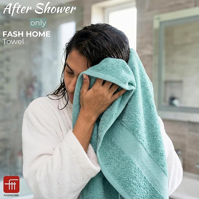 Micro Twist Towel 600 GSM 6 Pcs Towel Set 2 Bath +2 Hand+2 Face-Denim Blue