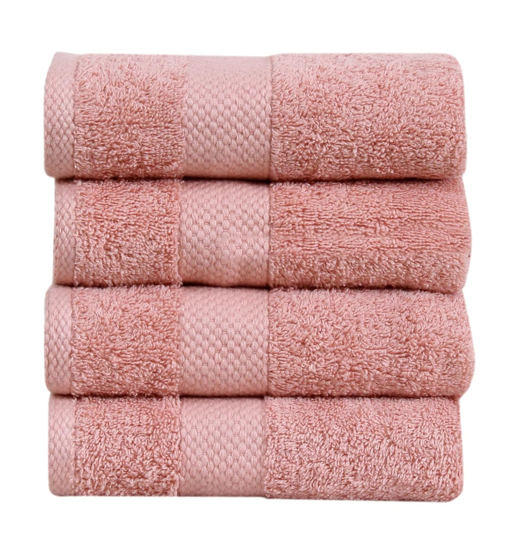 Fash Home 600 GSM Combed Cotton Hand Towel Set – 40x60 cm, Ultra Soft, Quick Dry & Highly Absorbent, 4 Pieces (Peach)