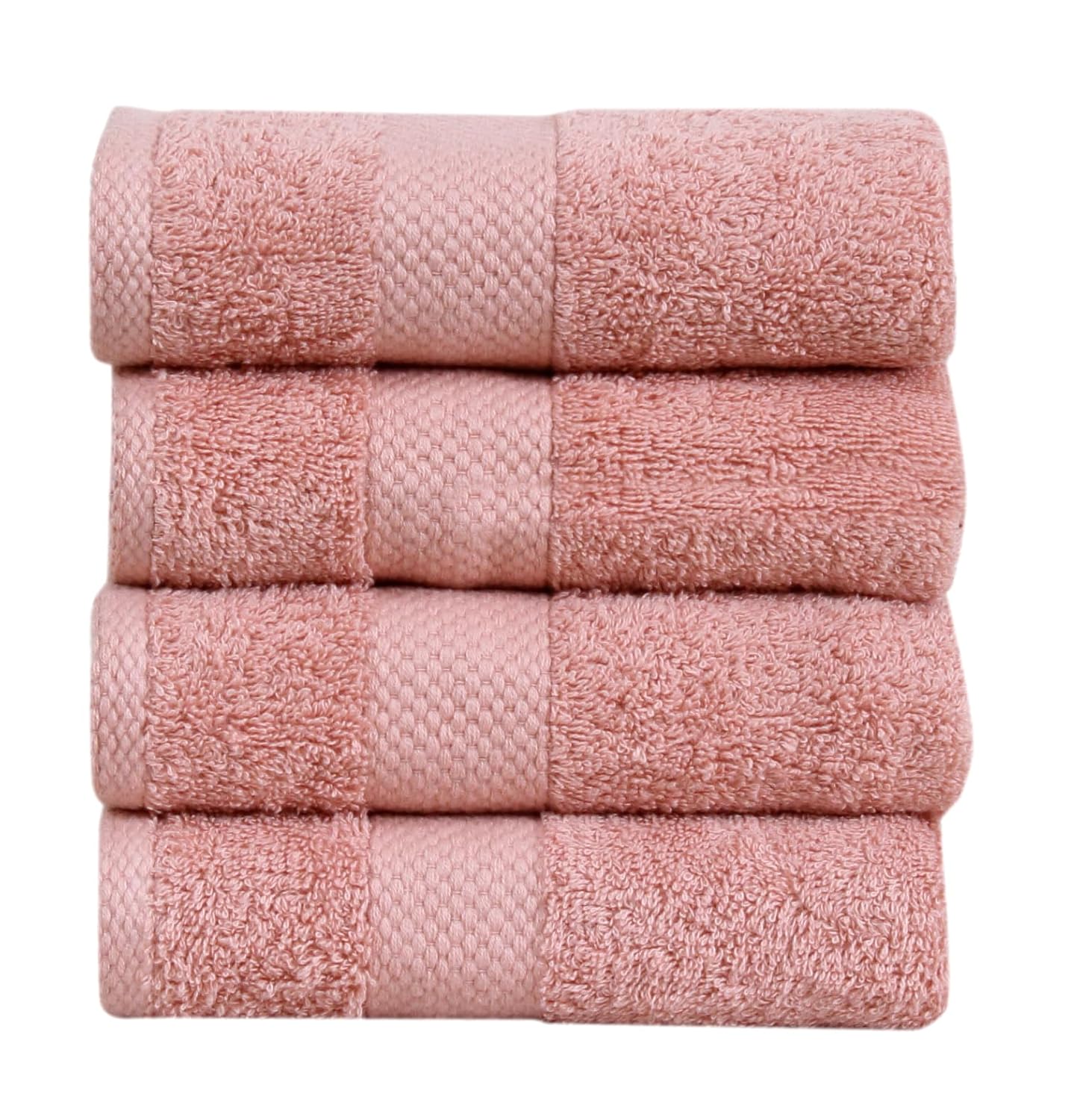 Fash Home 600 GSM Combed Cotton Hand Towel Set – 40x60 cm, Ultra Soft, Quick Dry & Highly Absorbent, 4 Pieces (Peach)