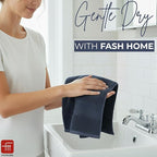 FASH HOME INTERNATIONAL 100% Cotton Super & Soft Towel Collection Set of 3 (Bath + Hand + Hand) 500 GSM Large Size (Navy Blue)
