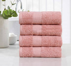 Fash Home 600 GSM Combed Cotton Hand Towel Set – 40x60 cm, Ultra Soft, Quick Dry & Highly Absorbent, 4 Pieces (Peach)