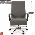 FASH Home Office Chair Towel | Luxury Car Seat Towel Cover | 100% Superfine Cotton | 550 GSM Large Size with Tie Knot | Grey | Pack of 4