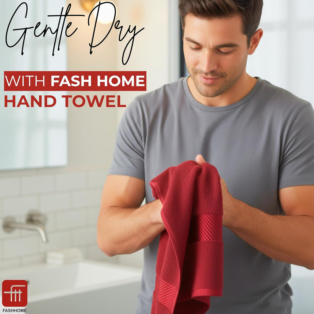 100% Cotton Super & Soft Towel Collection Set of 3 (Bath + Hand + Hand) 500 GSM Large Size (Maroon)