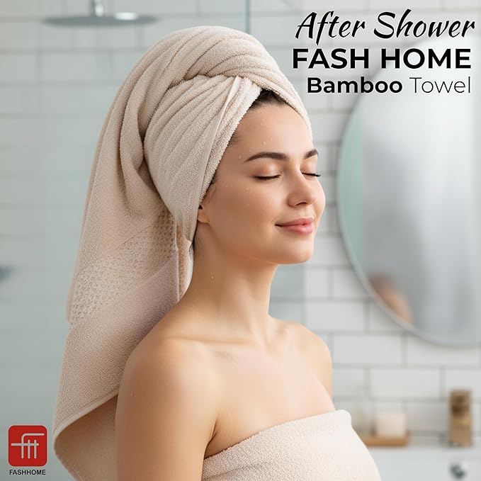 100% Natural Bamboo Towel 500 GSM Solid Hand Towel Pack of 4(40x60) (Pearl Peach)