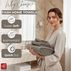 100% Cotton Super & Soft Towel Collection Set of 3 (Bath + Hand + Hamd) 500 GSM Large Size (Beige)