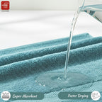 Micro Twist Towel 600 GSM 6 Pcs Towel Set 2 Bath +2 Hand+2 Face-Denim Blue