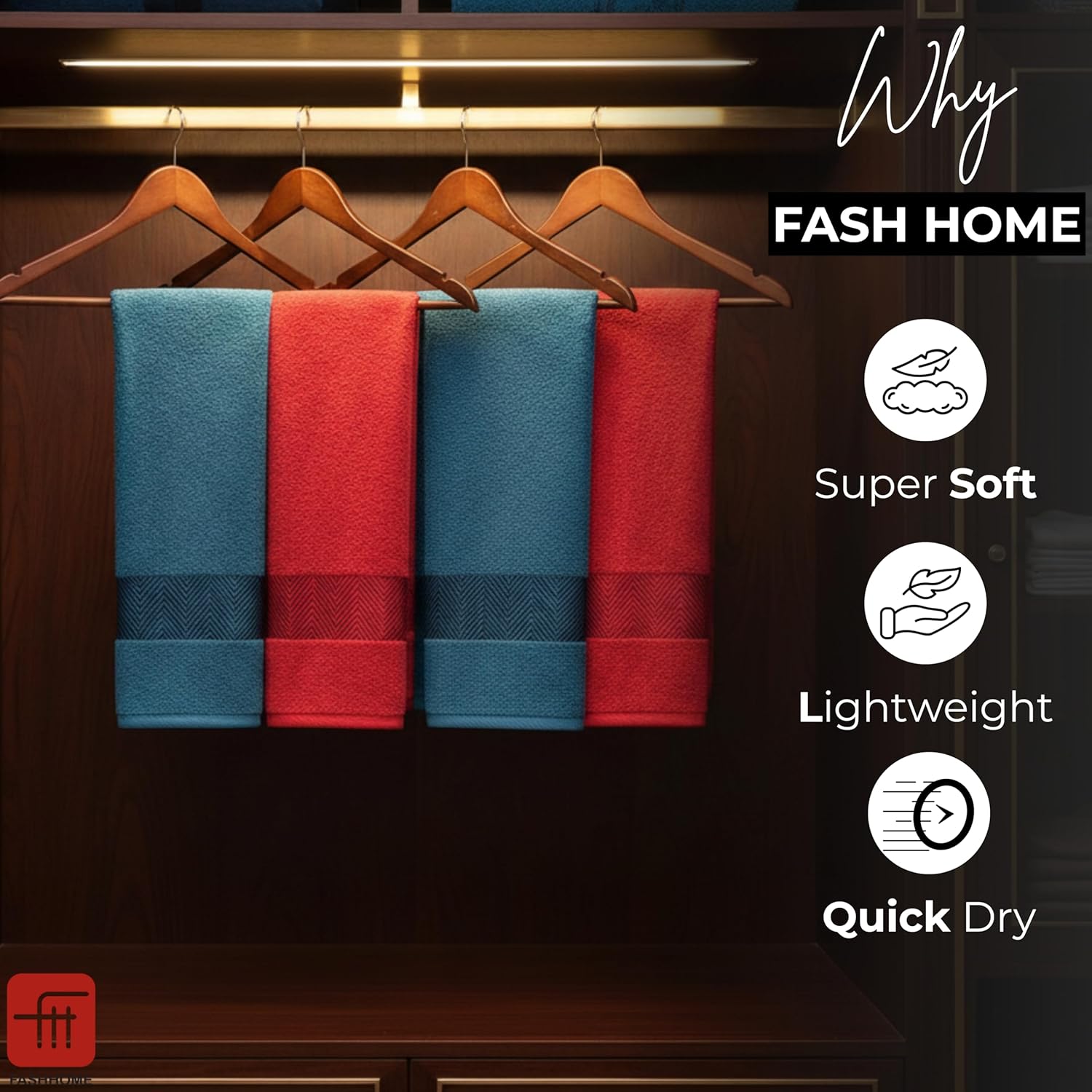 500 GSM 100% Cotton Highly Absorbent Super Luxury Large Couple Bath Towel Set (Maroon Red & Teal) Combo Pack of 4 ((Maroon Red& Teal))