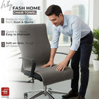 FASH Home Office Chair Towel | Luxury Car Seat Towel Cover | 100% Superfine Cotton | 550 GSM Large Size with Tie Knot | Beige | Pack of 4