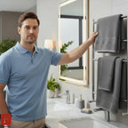 100% Cotton Super & Soft Towel Collection Set of 3 (Bath + Hand + Hand) 500 GSM Large Size (Grey)