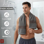 500 GSM 100% Cotton Highly Absorbent Super Luxury Large Couple Bath Towel Set (Grey,Beige,Teal & Red) Combo Pack of 4