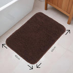 Fash Home Luxury Microfiber Bath Mat – Size 40x60 cm, 1500 GSM Ultra-Absorbent, Quick-Dry, Soft, Non-Slip, Machine Washable, Perfect for Bathroom, Shower, and Floor Use (Brown)