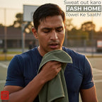 Fash Home Waffle Terry Fusion 2pc HandTowel-40X60cm Full Large Size 100% Soft Cotton Super Luxurious | Quick Absorbent | Only for Premium Royal Elite Class Men/Women/Couples-OliveGreen & CamelBeige